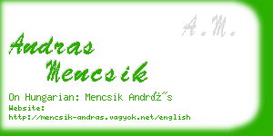 andras mencsik business card